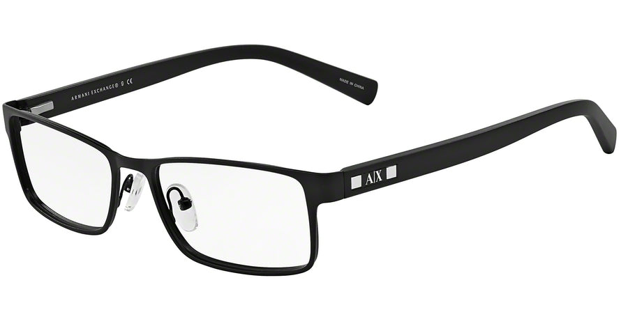 Exchange Armani AX1003 Rectangle Eyeglasses  6014-SATIN BLACK 52-17-145 - Color Map black