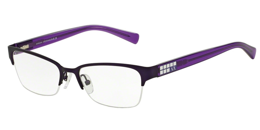 Exchange Armani AX1004 Cat Eye Eyeglasses  6015-SATIN BRIGHT GRAPE 52-17-135 - Color Map purple/reddish