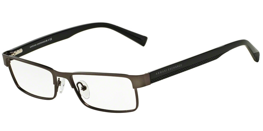 Exchange Armani AX1009 Rectangle Eyeglasses  6037-SATIN GUNMETAL/BLACK 53-16-145 - Color Map gunmetal
