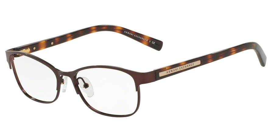 Exchange Armani AX1010 Oval Eyeglasses  6001-BROWN 53-16-140 - Color Map brown