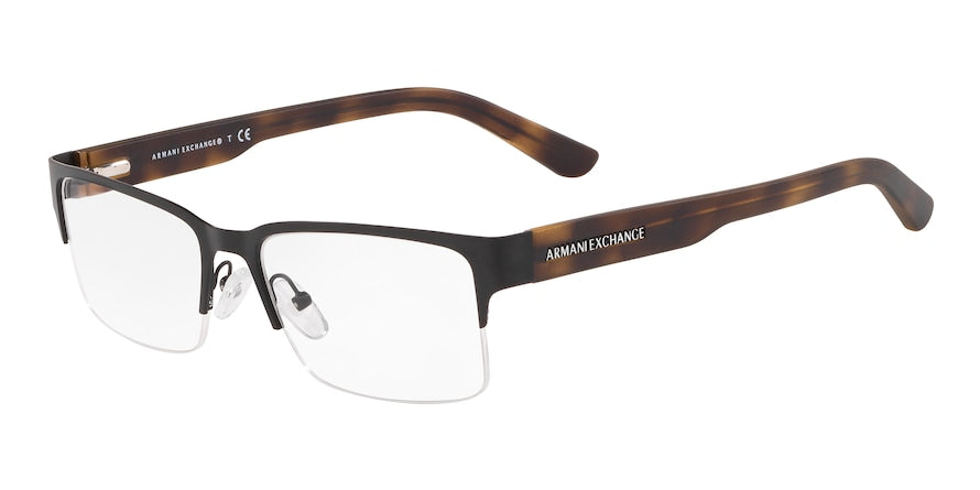 Exchange Armani AX1014 Rectangle Eyeglasses  6000-MATTE BLACK 53-17-145 - Color Map black