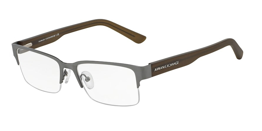 Exchange Armani AX1014 Rectangle Eyeglasses  6060-SATIN GUNMETAL/CAPERS 53-17-145 - Color Map gunmetal
