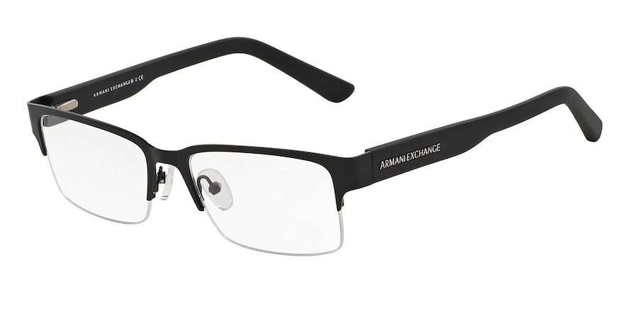 Exchange Armani AX1014 Rectangle Eyeglasses  6063-SATIN BLACK/MATTE BLACK 53-17-145 - Color Map black