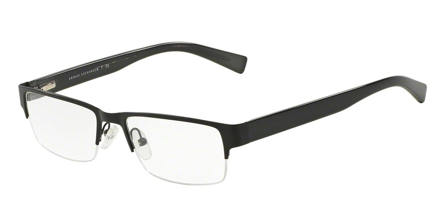 Exchange Armani AX1015 Rectangle Eyeglasses  6070-SATIN BLACK/BLK DK GREY TRANS 52-17-140 - Color Map black