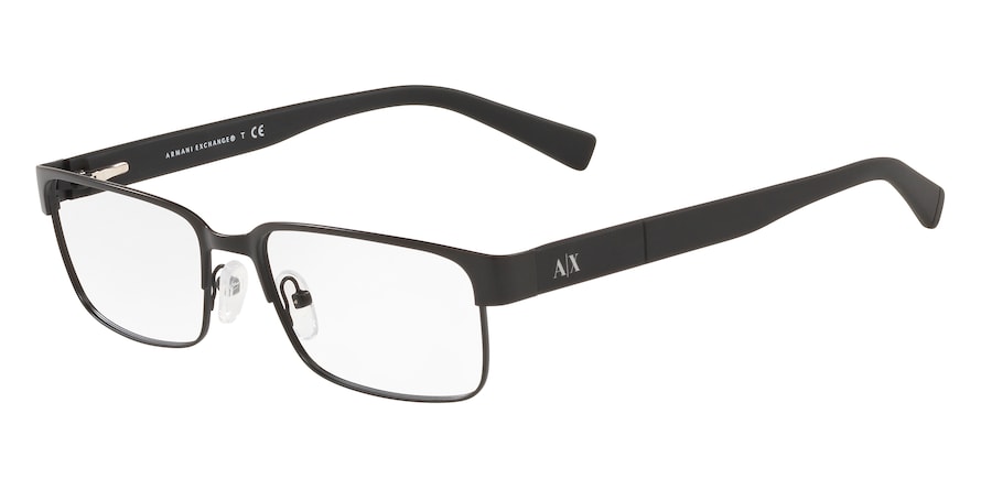 Exchange Armani AX1017 Rectangle Eyeglasses  6063-MATTE BLACK 56-17-145 - Color Map black