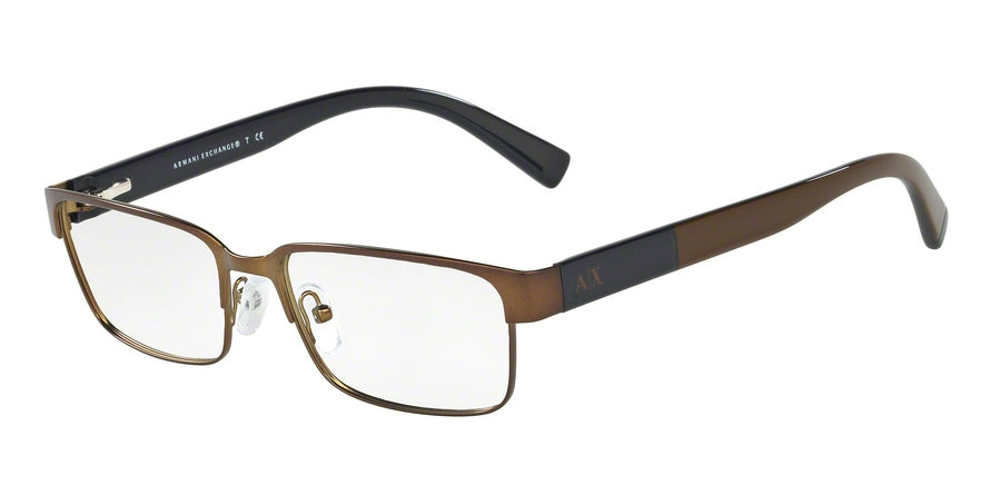 Exchange Armani AX1017 Rectangle Eyeglasses  6069-SATIN BROWN 54-17-140 - Color Map brown