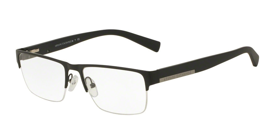 Exchange Armani AX1018 Rectangle Eyeglasses  6063-MATTE BLACK 54-17-140 - Color Map black