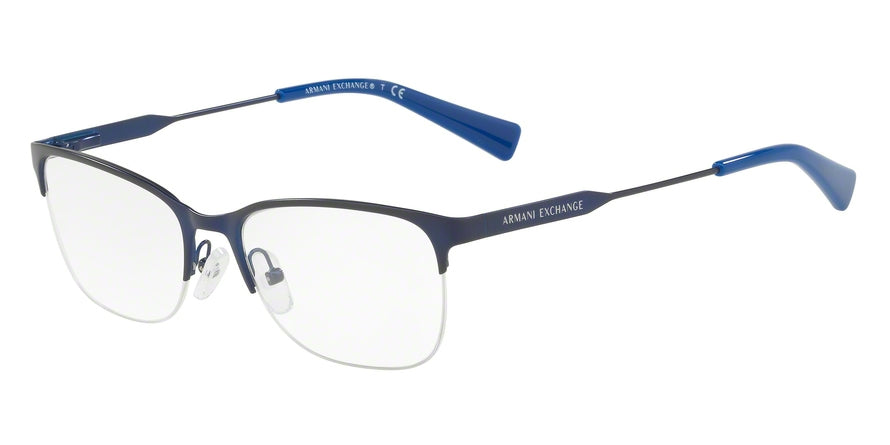 Exchange Armani AX1023 Rectangle Eyeglasses  6097-MATTE BLUE 53-17-140 - Color Map blue