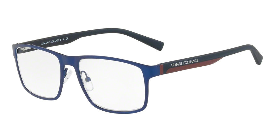 Exchange Armani AX1024 Rectangle Eyeglasses  6099-MATTE BLUE 54-18-140 - Color Map blue