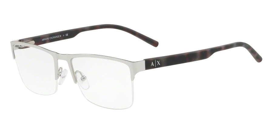 Exchange Armani AX1026 Rectangle Eyeglasses  6020-MATTE SILVER 54-18-140 - Color Map silver