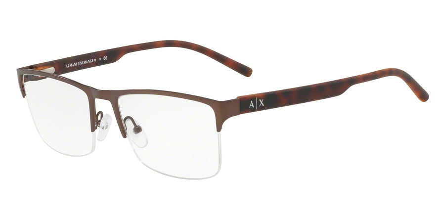 Exchange Armani AX1026 Rectangle Eyeglasses  6098-MATTE BRONZE 54-18-140 - Color Map bronze/copper