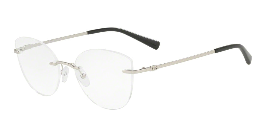 Exchange Armani AX1028 Butterfly Eyeglasses  6043-MATTE SILVER 52-18-140 - Color Map black