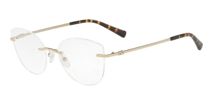 Exchange Armani AX1028 Butterfly Eyeglasses  6044-PALE GOLD 52-18-140 - Color Map gold