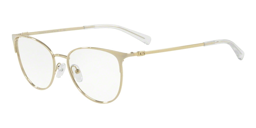Exchange Armani AX1034 Cat Eye Eyeglasses  6044-SHINY PALE GOLD 52-16-140 - Color Map gold