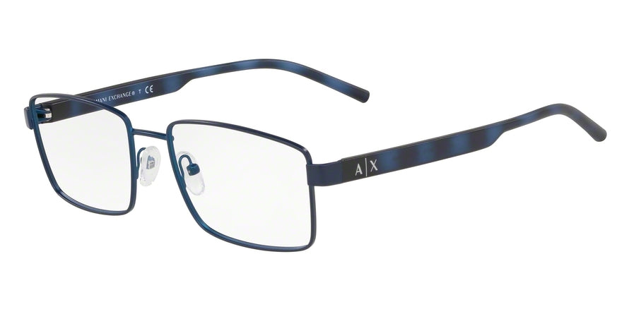 Exchange Armani AX1037 Rectangle Eyeglasses  6113-MATTE BLUE 55-18-145 - Color Map blue