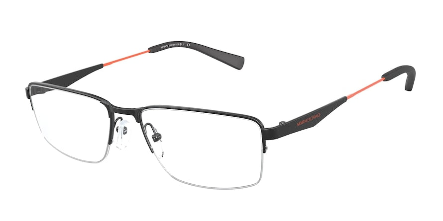 Exchange Armani AX1038 Rectangle Eyeglasses  6063-MATTE BLACK 56-17-140 - Color Map black