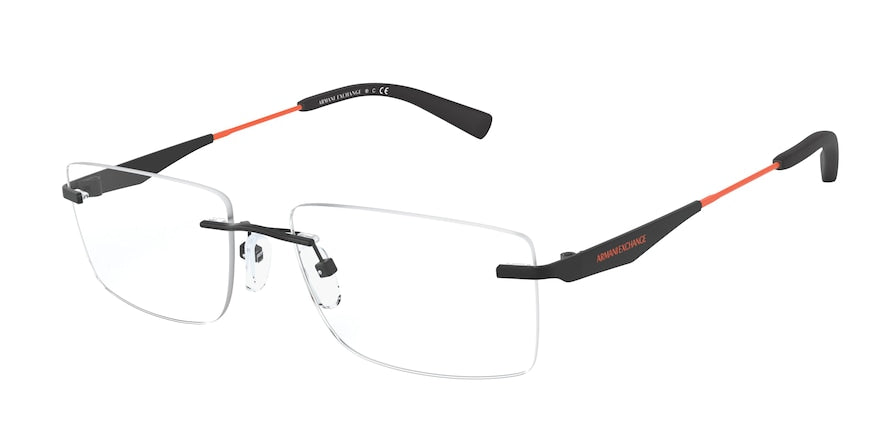 Exchange Armani AX1039 Rectangle Eyeglasses  6063-MATTE BLACK 56-17-140 - Color Map black