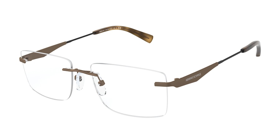 Exchange Armani AX1039 Rectangle Eyeglasses  6114-MATTE BRONZE 56-17-140 - Color Map bronze/copper