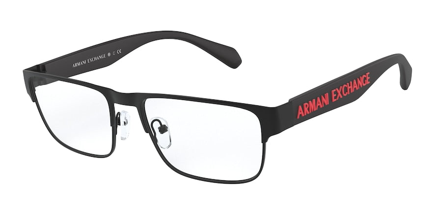Exchange Armani AX1041 Rectangle Eyeglasses  6063-MATTE BLACK 56-18-140 - Color Map black