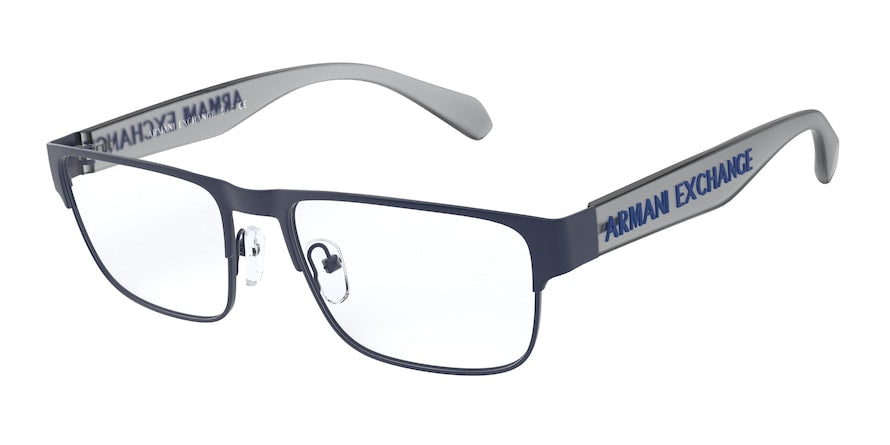 Exchange Armani AX1041 Rectangle Eyeglasses  6113-MATTE BLUE 56-18-140 - Color Map blue