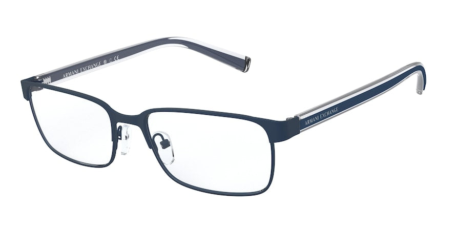 Exchange Armani AX1042 Rectangle Eyeglasses  6113-MATTE BLUE 56-18-140 - Color Map blue