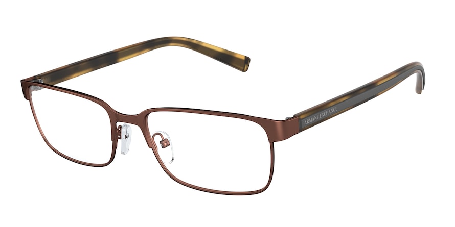 Exchange Armani AX1042 Rectangle Eyeglasses  6115-MATTE BROWN 56-18-140 - Color Map brown