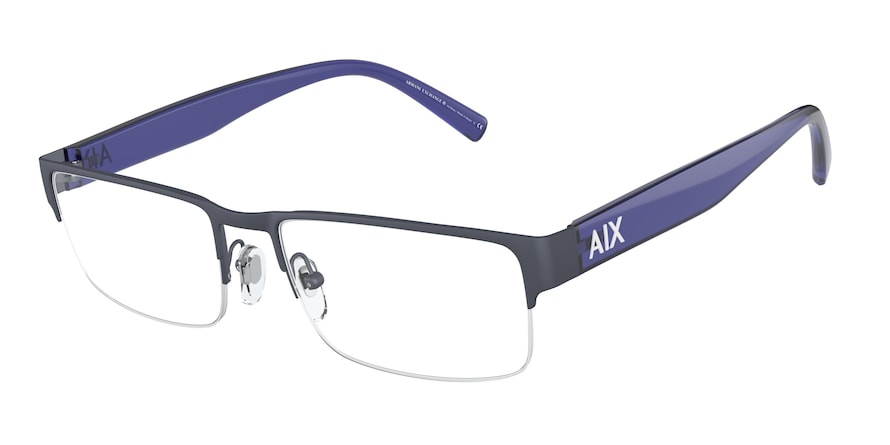 Exchange Armani AX1044 Rectangle Eyeglasses  6105-MATTE BLUE 56-18-145 - Color Map blue