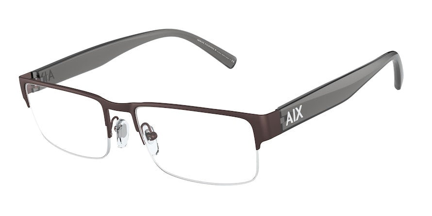Exchange Armani AX1044 Rectangle Eyeglasses  6115-MATTE BROWN 56-18-145 - Color Map brown