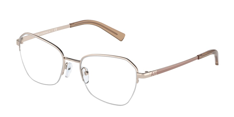 Exchange Armani AX1045 Cat Eye Eyeglasses  6103-ROSE GOLD 53-18-140 - Color Map gold