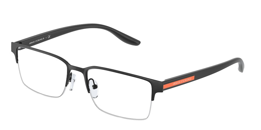 Exchange Armani AX1046 Rectangle Eyeglasses  6000-MATTE BLACK 55-18-145 - Color Map black