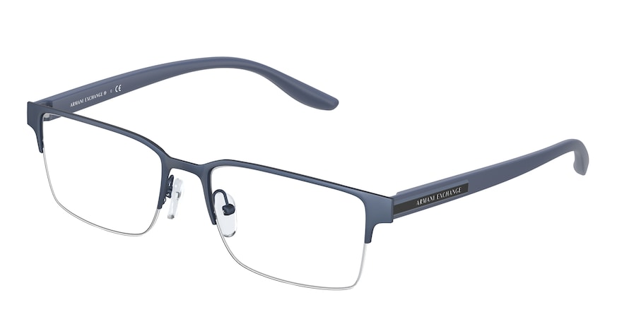 Exchange Armani AX1046 Rectangle Eyeglasses  6095-MATTE BLUE 55-18-145 - Color Map blue