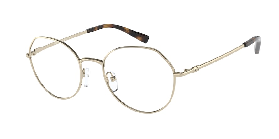 Exchange Armani AX1048 Round Eyeglasses  6110-PALE GOLD 50-19-140 - Color Map gold