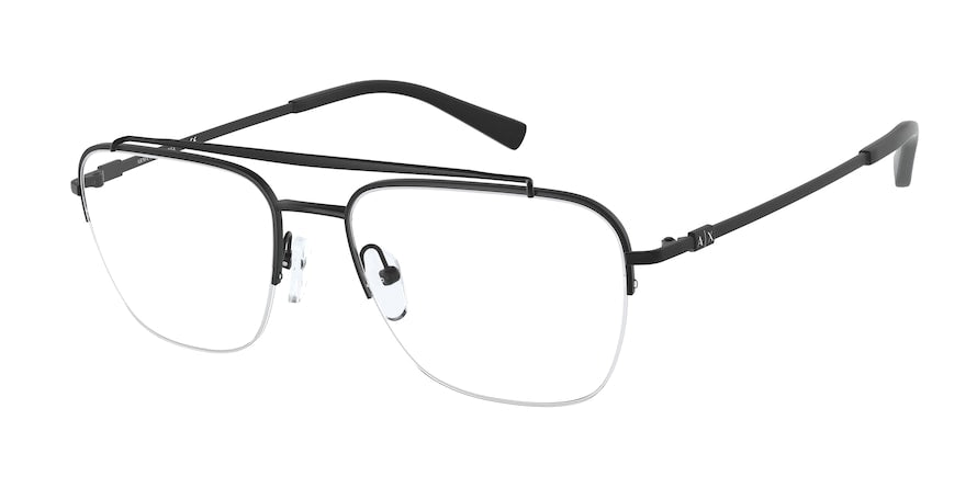 Exchange Armani AX1049 Rectangle Eyeglasses  6000-MATTE BLACK 55-18-145 - Color Map black