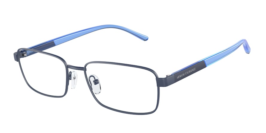 Exchange Armani AX1050 Rectangle Eyeglasses  6099-MATTE BLUE 56-17-145 - Color Map blue