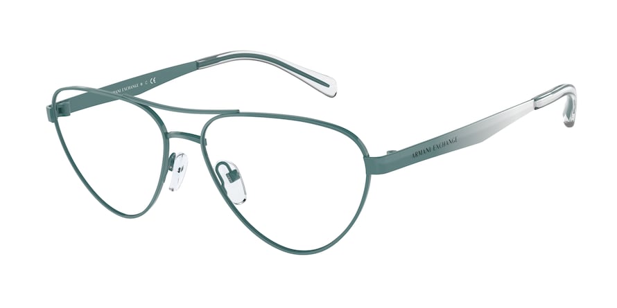 Exchange Armani AX1051 Pilot Eyeglasses  6034-SHINY LIGHT BLUE 55-15-140 - Color Map light blue