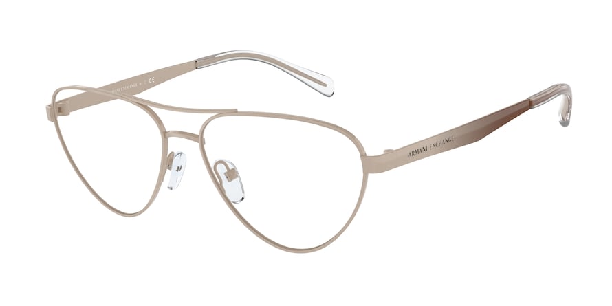 Exchange Armani AX1051 Pilot Eyeglasses  6108-SHINY TUNDRA 55-15-140 - Color Map brown