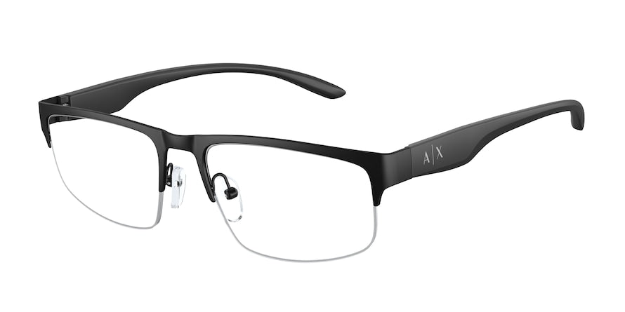 Exchange Armani AX1054 Rectangle Eyeglasses  6000-MATTE BLACK 55-18-140 - Color Map black