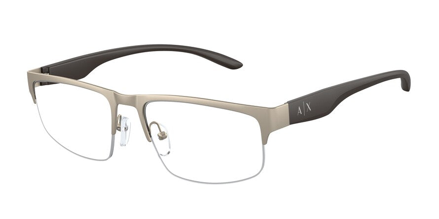 Exchange Armani AX1054 Rectangle Eyeglasses  6048-MATTE PALE GOLD 55-18-140 - Color Map gold