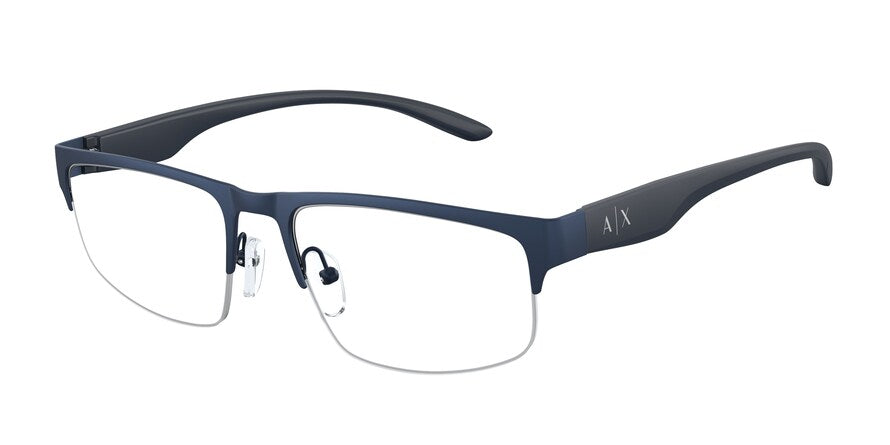 Exchange Armani AX1054 Rectangle Eyeglasses  6099-MATTE BLUE 55-18-140 - Color Map blue