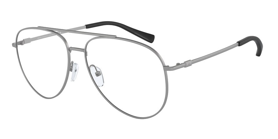 Exchange Armani AX1055 Pilot Eyeglasses  6017-MATTE GUNMETAL 58-15-145 - Color Map gunmetal