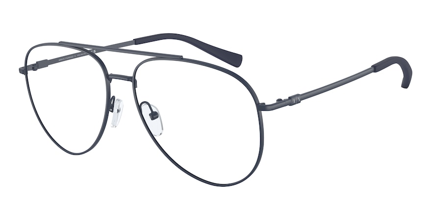Exchange Armani AX1055 Pilot Eyeglasses  6105-MATTE BLUE 58-15-145 - Color Map blue