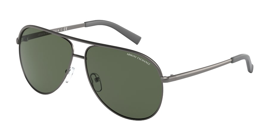 Exchange Armani AX2002 Pilot Sunglasses  600371-MATTE GUNMETAL 61-12-140 - Color Map gunmetal