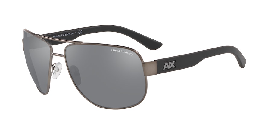 Exchange Armani AX2012S Pilot Sunglasses  60066G-MATTE GUNMETAL 62-14-125 - Color Map gunmetal