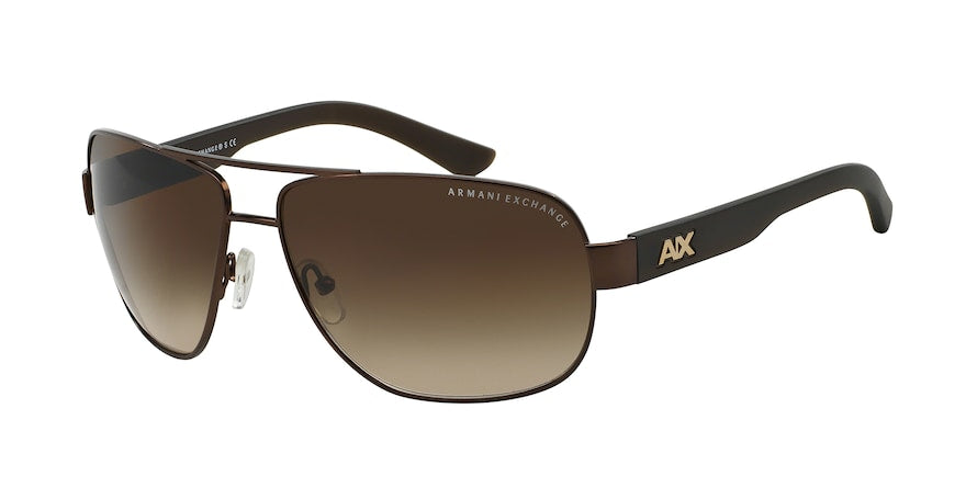 Exchange Armani AX2012S Pilot Sunglasses  605813-SATIN DARK BROWN/DARK OLIVE 62-14-125 - Color Map brown
