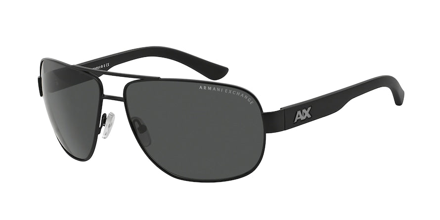 Exchange Armani AX2012S Pilot Sunglasses  606387-SATIN BLACK/BLACK 62-14-125 - Color Map black