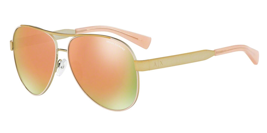 Exchange Armani AX2018S Pilot Sunglasses  60944Z-PALE GOLD/PINK 59-12-140 - Color Map pink