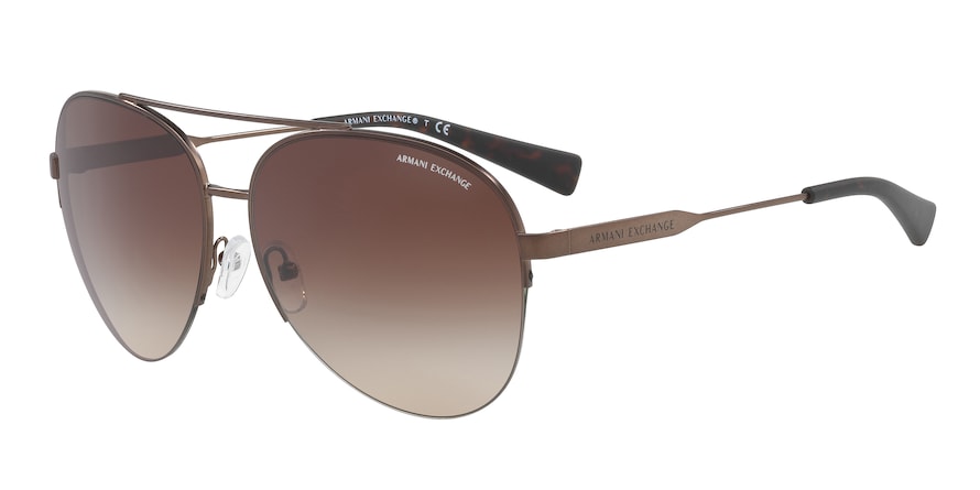Exchange Armani AX2020S Pilot Sunglasses  609613-MATTE BRONZE 60-14-140 - Color Map bronze/copper