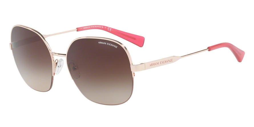 Exchange Armani AX2021S Square Sunglasses  316713-ROSE GOLD 58-17-140 - Color Map gold