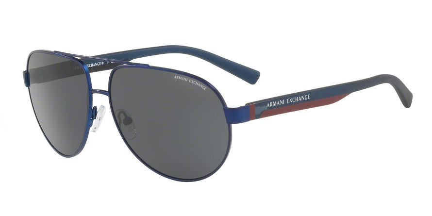 Exchange Armani AX2022S Pilot Sunglasses  609987-MATTE BLUE 60-13-140 - Color Map blue