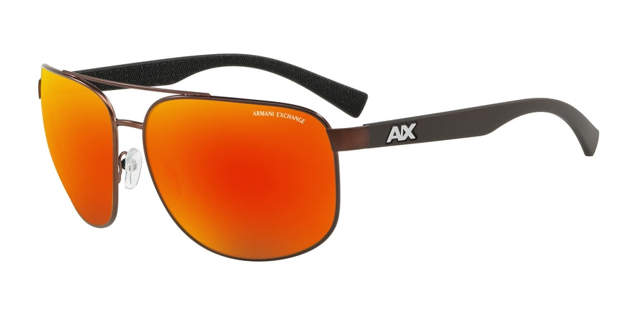 Exchange Armani AX2026S Pilot Sunglasses  61066Q-MATTE BRONZE 64-14-130 - Color Map bronze/copper